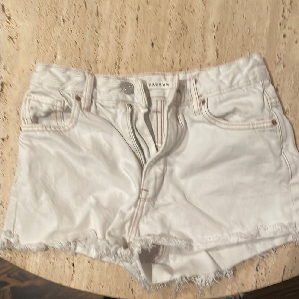 PacSun Women's White Denim Shorts